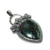 Beautiful Ruby Zoisite Gemstone Silver Pendant In 925 Sterling Silver- Handmade Flower Design, Everyday Wear Jewelry, Unique Pendant Easter Gift