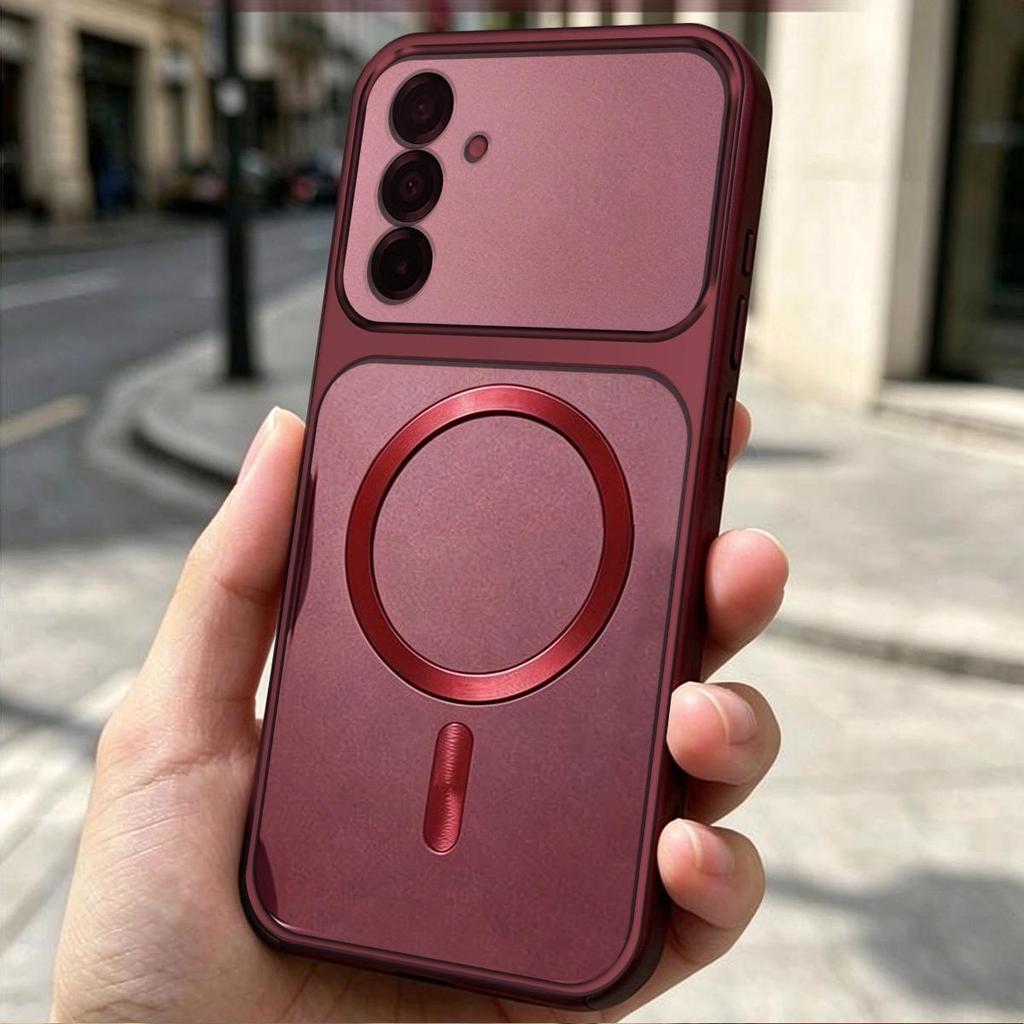 Viral Cyberpunk Magnetic Case for Samsung Galaxy A56 5G A55 A54 A37 A36 A35 A34 A26 A24 CD Texture Ring & Metallic Sheen Cover