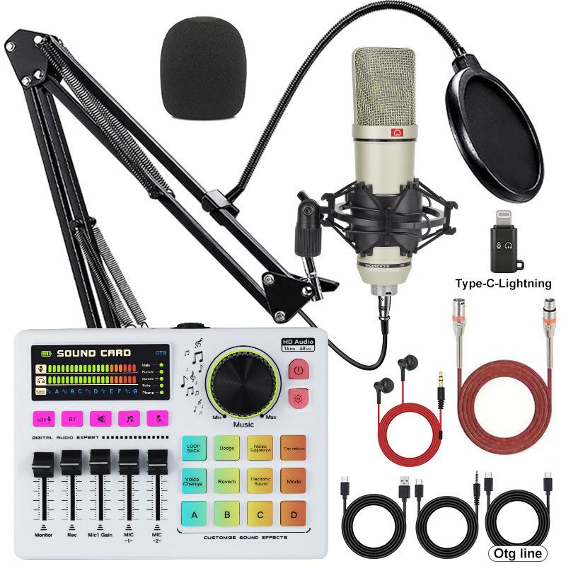 BM800 USB Microphone and Sound Card Set for Mobile, PC & Podcast with Headphones