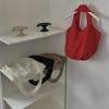 Knitted Handbag with Convenient Structure Solid Color Spacious Beach Bag Exotic Vacation Roomy Tote Bag