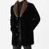 Men's Mid-Length Wool Coat with Faux Mink Fur Lapel - Fashionable, Casual, and Warm Dad's Wear