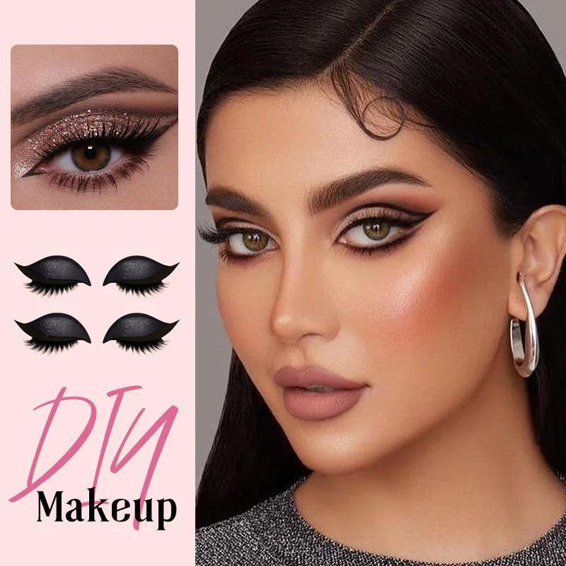 1Pair Eye Shadow Eyelash Patches Self-adhesive Eyeliner Eyeshadow Stickers Reusable Instant Eyeshadow Stickers Cosmetic Tools