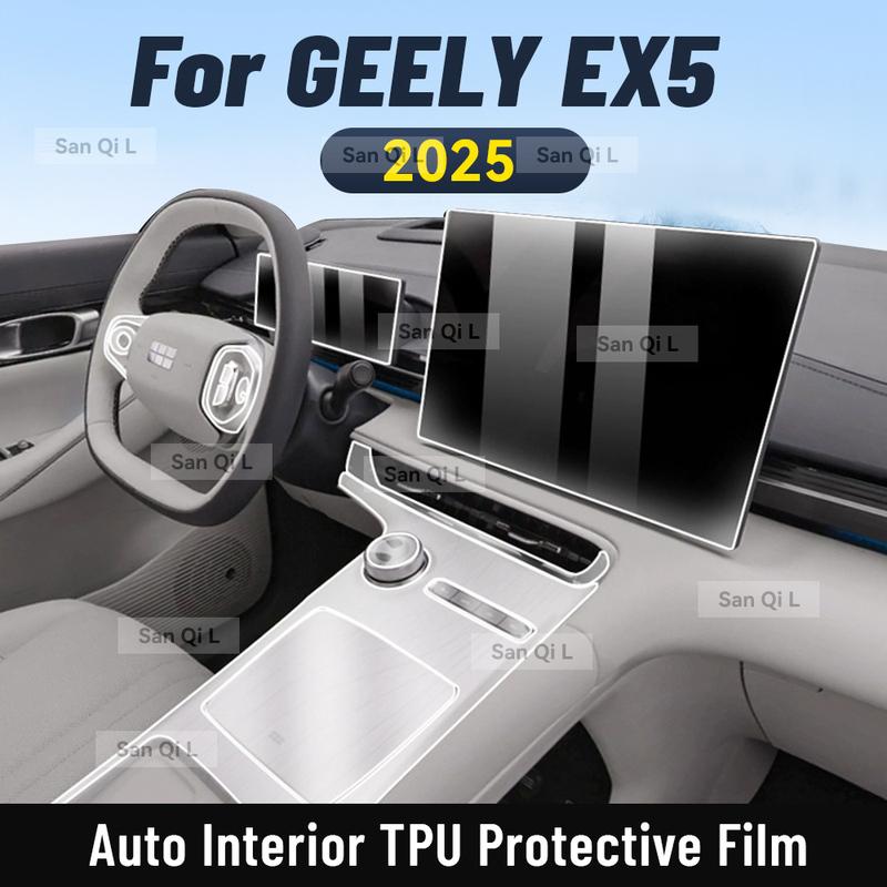 Car Interior Center Console Media Dashboard Navigation TPU Protector Film For GEELY EX5 2025 Car Sticker