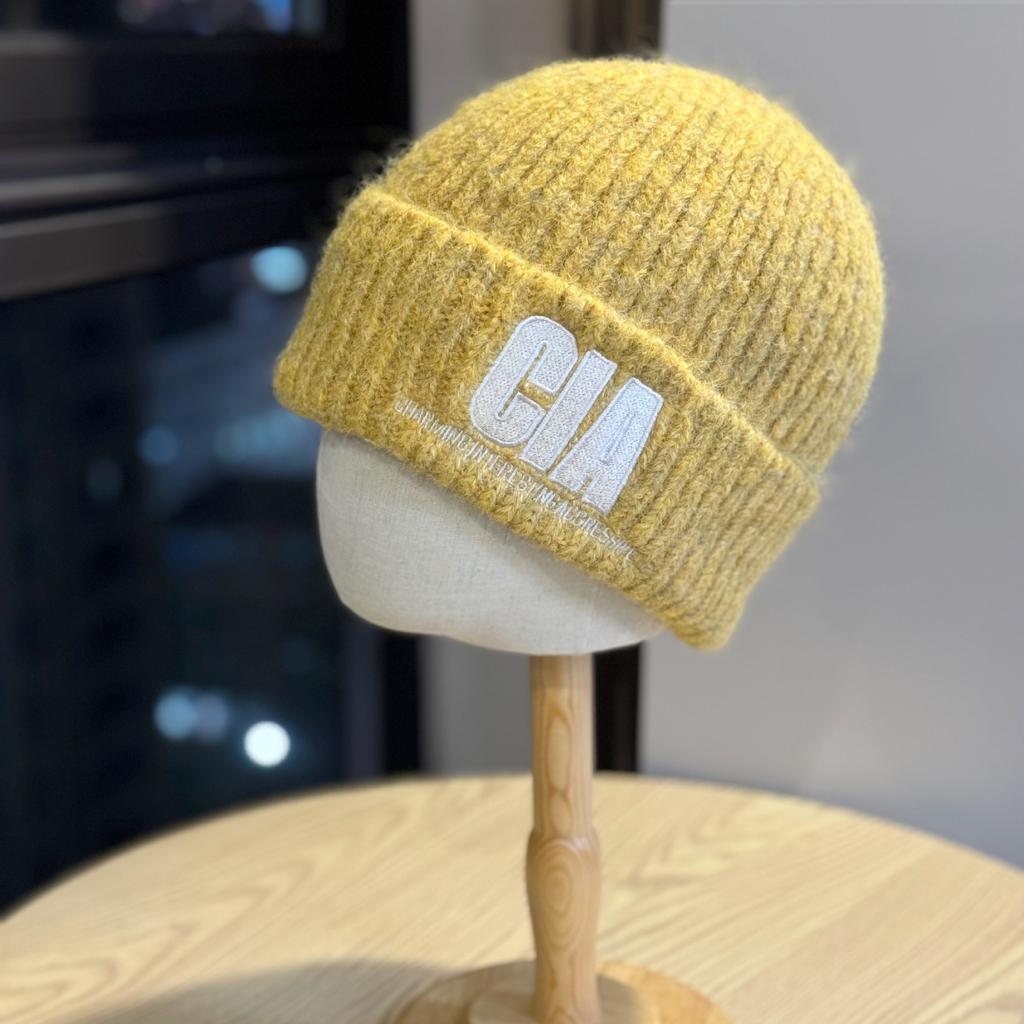 Korean Style Letter Embroidery Warm Woolen Hat for Women Winter Casual All Match Knitted Hat Showing Face Small Ear Protection Cold Hat Trendy