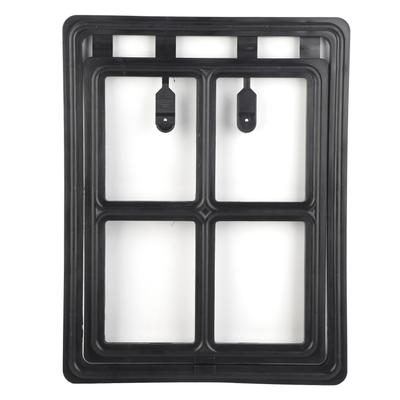 Kunststoff-Tür für Hunde, Welpen, Katzen, magnetisch, sicher, für Bildschirm, Fenster, Tor (Schwarz XL)