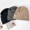 Black pile hat female spring and summer face small bag head hat big head circumference loose hat windproof confinement hat