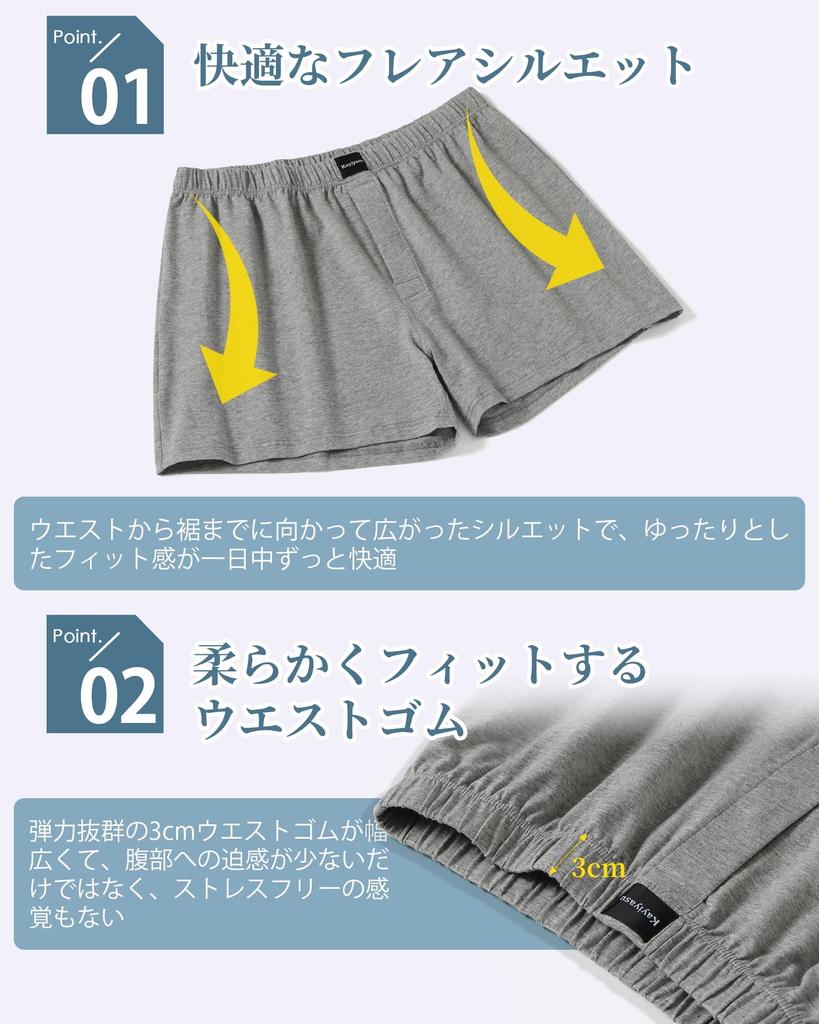 Kayiyasu Knit Antibacterial and Individually Plus Sizes Men's Trunks, Deodorizing, Front-Opening, Button-Down, Wrapped, 95% Cotton, M-5L, 50-125kg