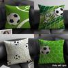 Soccer Football Cushion Cover Durable Hypoallergenic Organic Linen Short Pillow Cover Washable