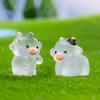 Creatively Cute Mini Luminous Cows Miniature Figurines DIY Home Decoration Accessories Gifts Car Desktop Small Ornaments