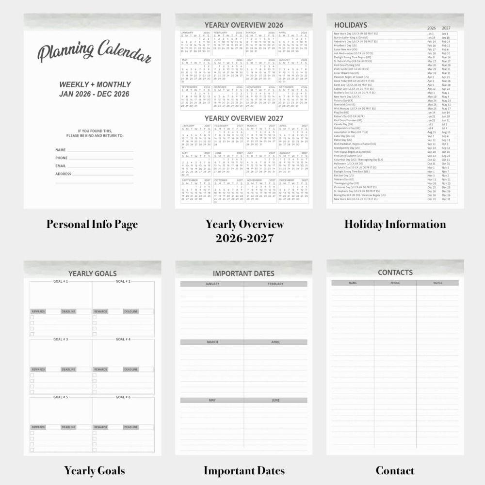 PU Leather Agenda Book A5 To Do List Notepad Portable Appointment Book  School Supplies