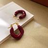 Vintage U-Shaped Irregular Drop Oil Earrings for Women Ladies Simple Individualistic Fashion Earrings Buckle Daily Jewelry Gifts