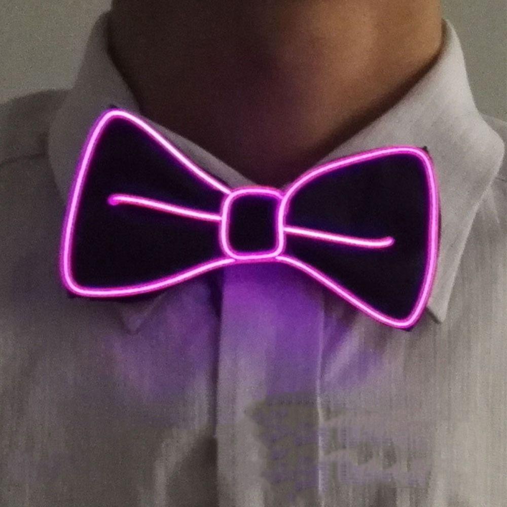 Music Festival Costume Tie Suspenders Set Hanging Pants Clip LED Suspenders Clips Luminous Bow Tie