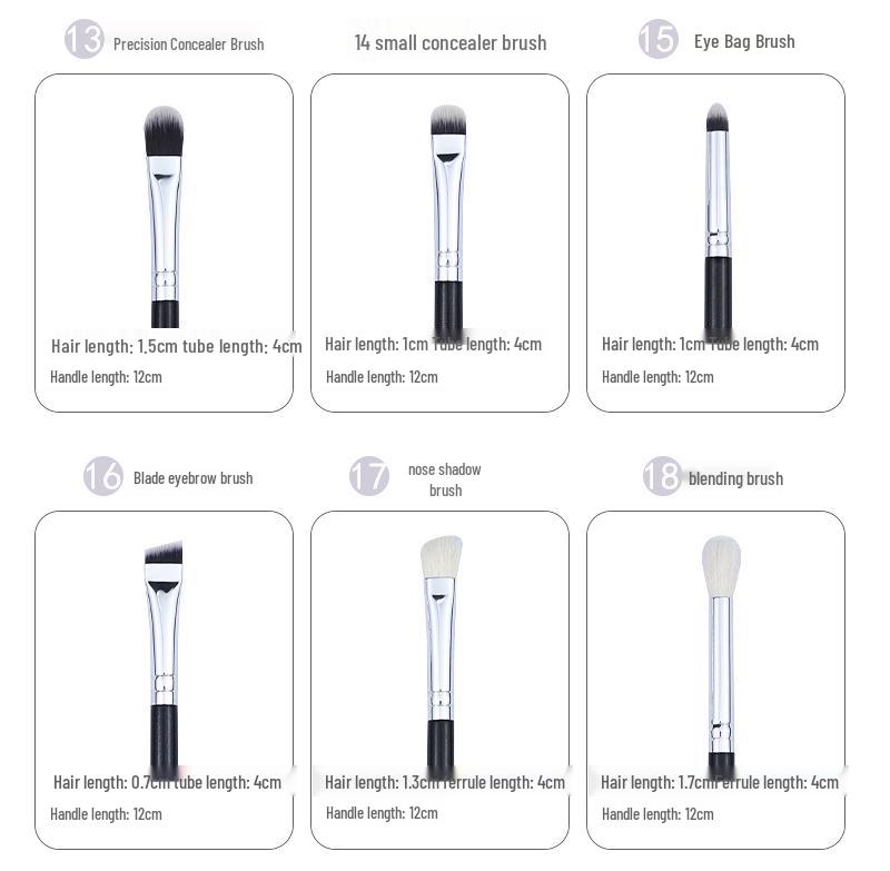 Luxury 25-Piece Professional Makeup Brush Set with Animal Hair for Makeup Artists