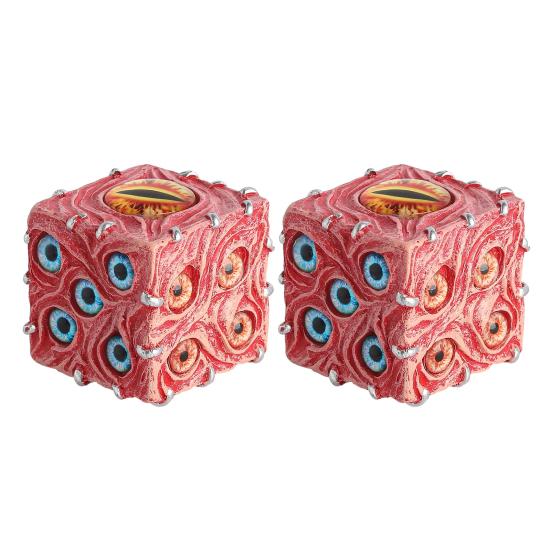 

1/2Pcs Horror Eyeball Dice Ornament Resin 3D Eye Balls Dice Figurine Home Office Desktop Decoration Halloween Party Gag Gift 2pcs