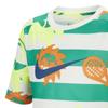 Nike Cartoon Striped Quick-Dry Breathable Short Sleeve T-Shirt Kids Tops Stadium-Green Sail HM4639324