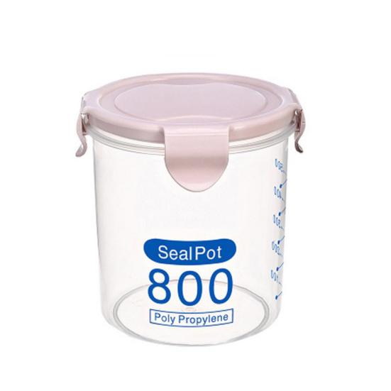 Průhledný plastový kanystr Snack Čaj Káva Kuchyňská lahev s úložným prostorem s klipem