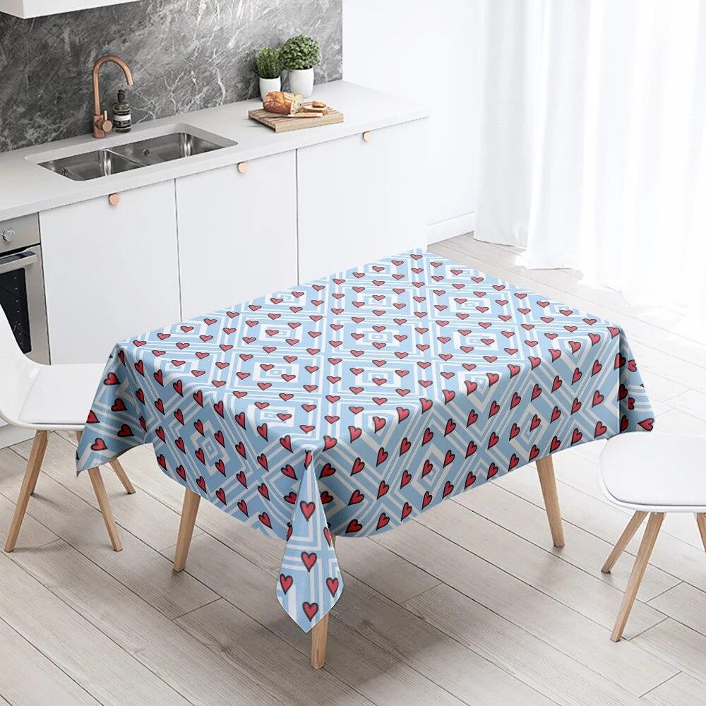 Cartoon Tablecloth Home Decor Stain Resistant Waterproof Table Decoration Rectangular Kitchen Fireplace Countertop