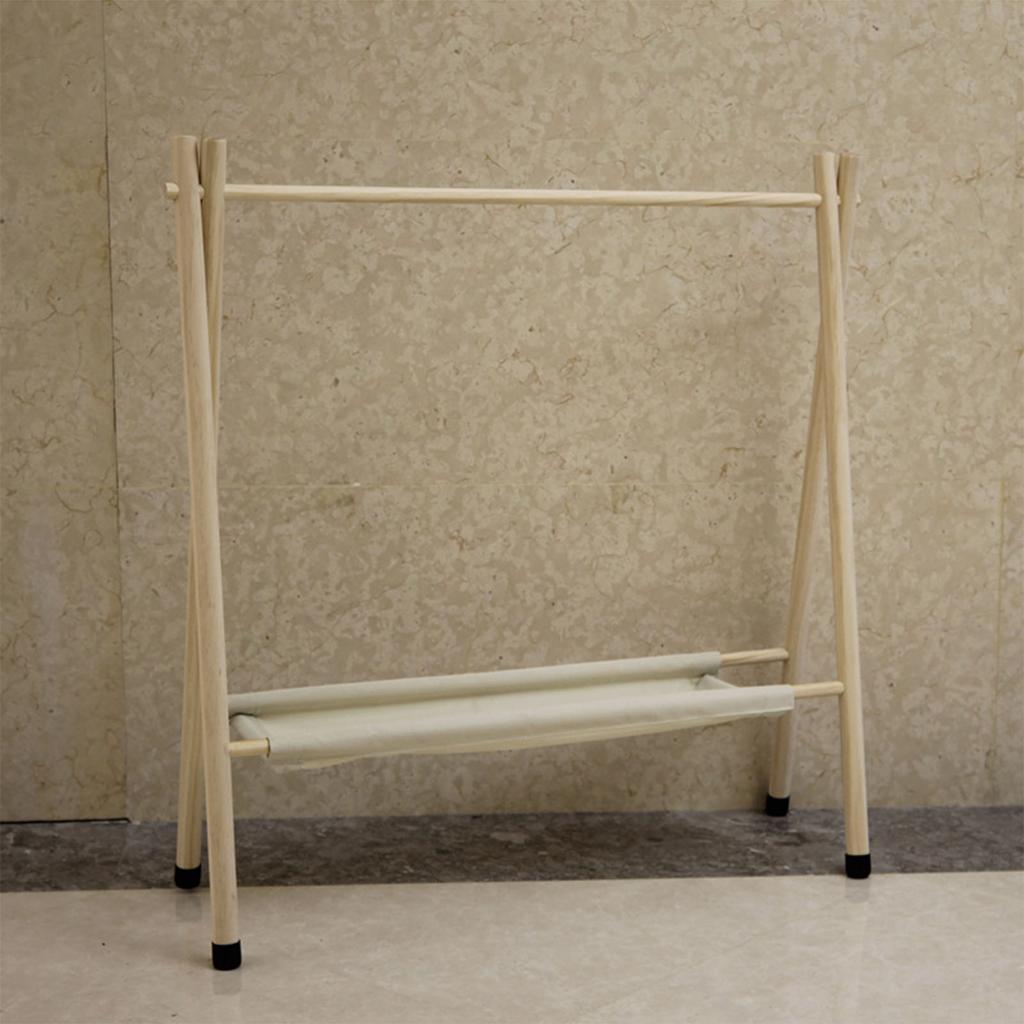 Camping Hanging Rack Stable Structure Foldable Design Portable Wood Metal Rubber Oxford Cloth Camping Shelf with Hooks