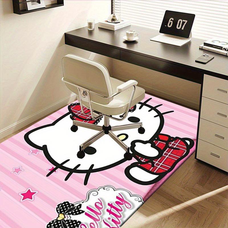 1pc Sanrio Hello Kitty Mermaid Printed Office Carpet Rectangle Rug Under The Table,Perfect Room Decor for Living Room, Bedroom, Kitchen, Non-slip Floo