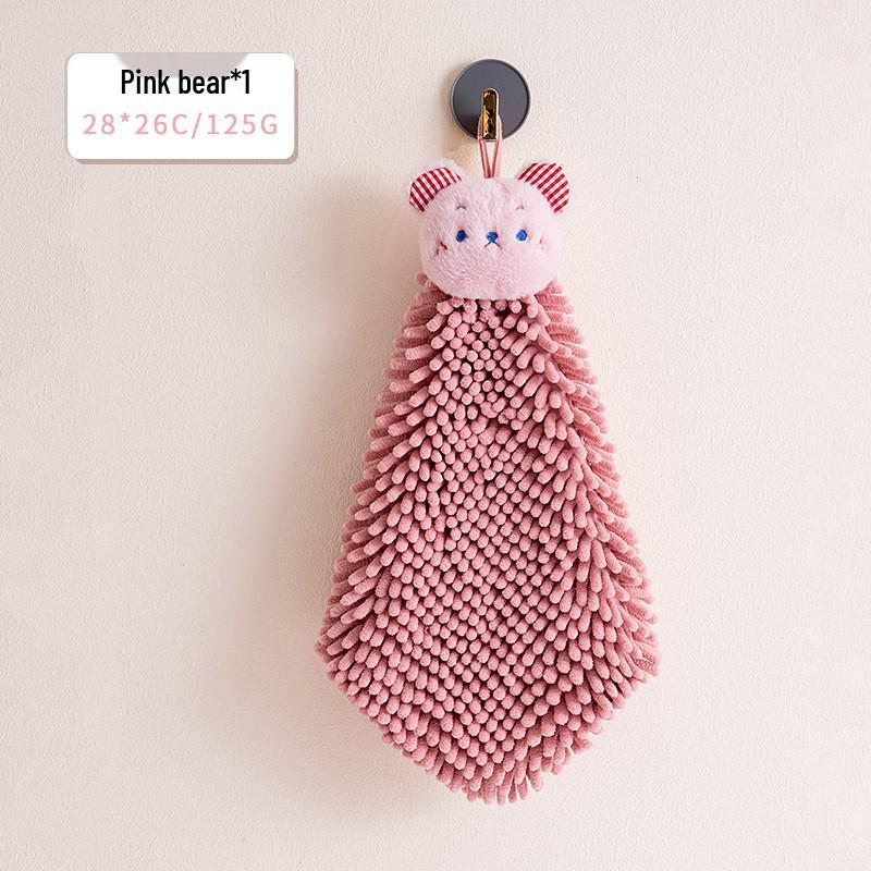 Cartoon Quick-Dry Chenille Towel for Kitchen & Bath, Wall-Mounted & Water-Absorbing