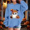 Kids Halloween Printed Hoodie, Loose Fit Casual Pullover for Boys Girls