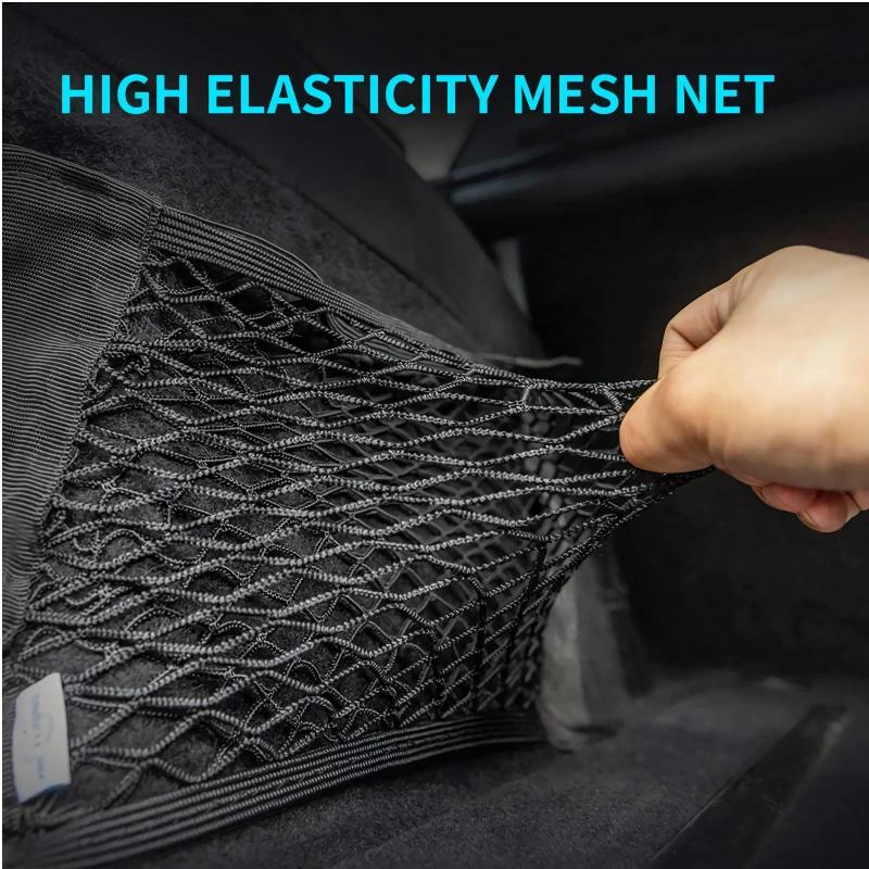 Auto Rücke Heck Kofferraum Sitz Elastisches Seil Netz Magischer Klettverschluss Aufbewahrungsbox Organizer Im Kofferraum Auto Zubehör Innenraum Auto Gadget