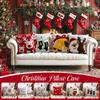 Christmas Decorative Cushion Cover Santa Claus Snowflake Elk Christmas Stockings Embroidered Towel Throw Pillow Case (NO Core)