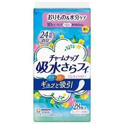 Unicharm Charm Up Absorbent Fluffy Panty Liner Long Pure Soap Scent 28 Sheets