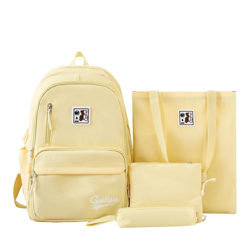 Four-Piece Backpack Set Student Large Capacity Backpack Women's School Bag