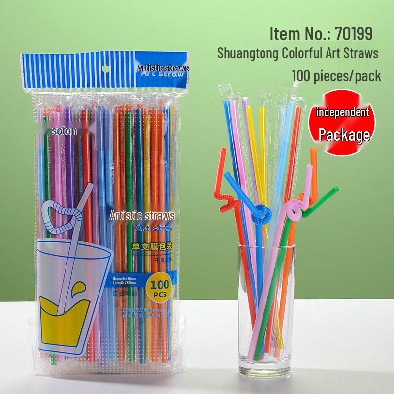 

ZISIZ Creative Disposable Bent Plastic Straws