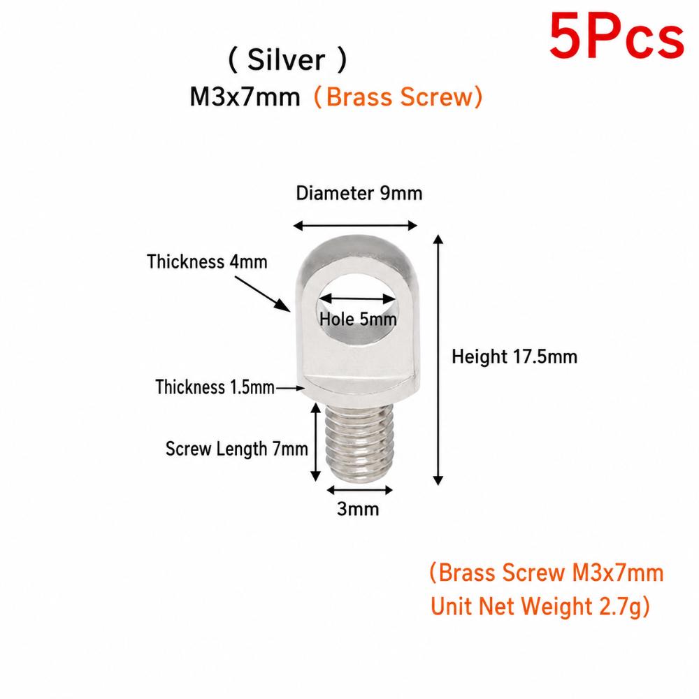 5Pcs M3-M10 Brass Eye Bolts Brass Lifting Ring Eye Bolt for Wire Rope Plant Light Suspension