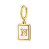 26 Letter Earrings Diy Stainless Steel Shell Letter C Earrings Gold Women'S Earrings, Jewelry Ed-637