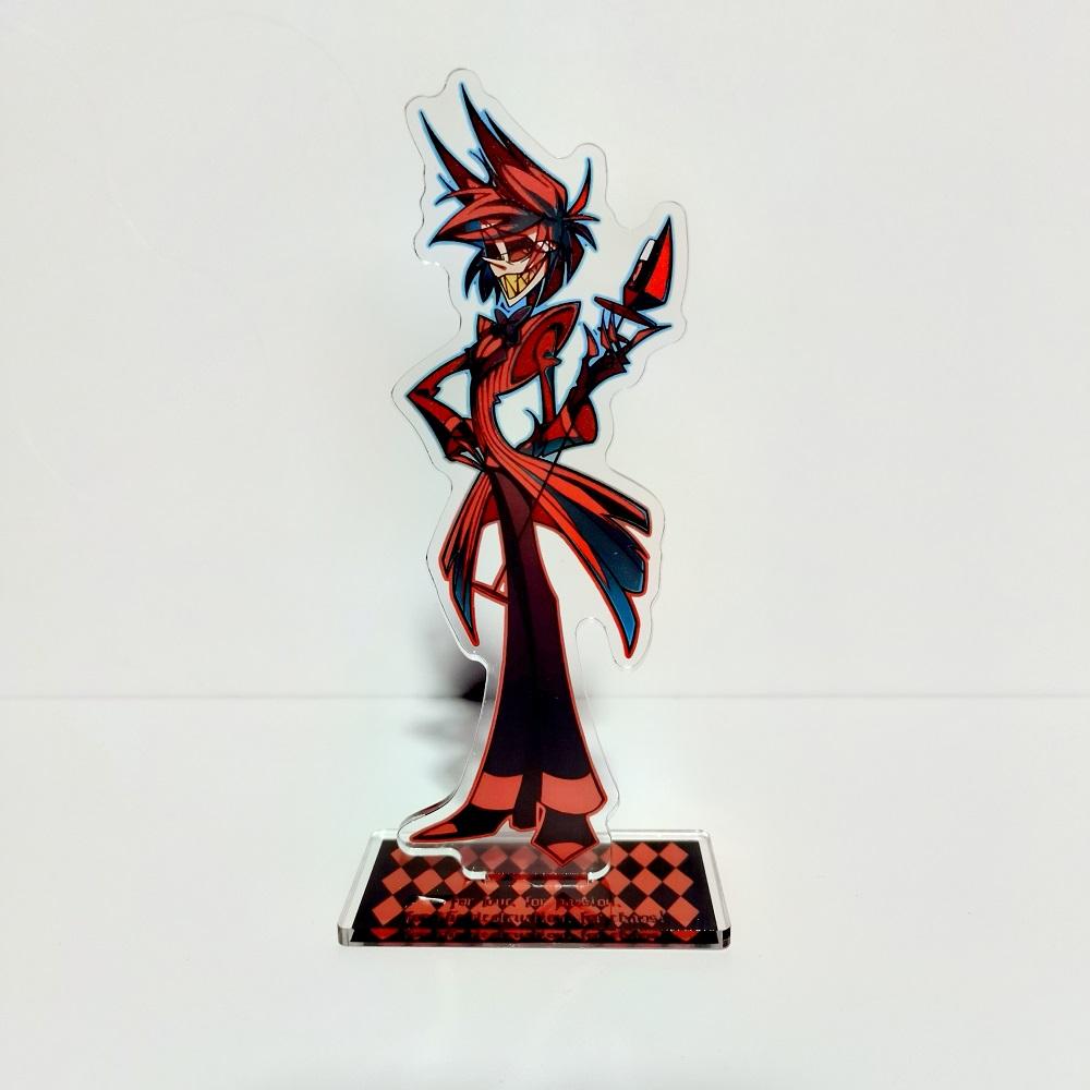 15cm Hazbin Alastor Hotel Morning Cosplay Stand Anime Acrylic Cartoon Figure Standing Birthday Gifts Bag Decor Collection Poseable Articulated Scale