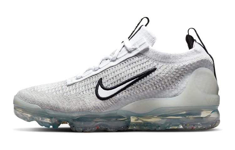 Nike Air VaporMax 2021 Flyknit White Metallic Silver Gs DB1550-100 36.5