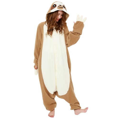 SAZAC Fleece Kigurumi Sloth Adult Jedna velikost pro většinu 2784