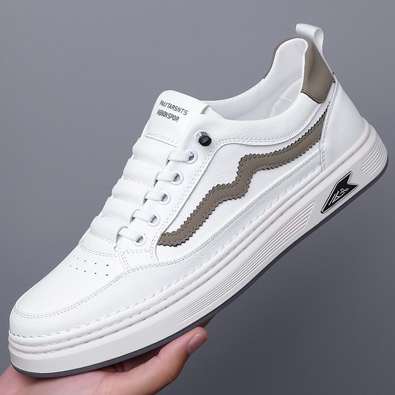 

Мужская мягкая кожаная обувь весна-осень 2024 г.: Трансграничная модная, мягкая подошва, универсальная повседневная обувь 40 белый