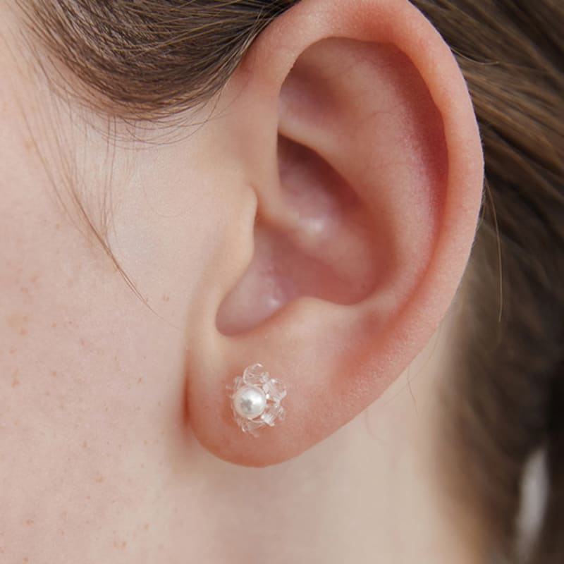 

TATIANA (925 Silver) Crystal Flower Earrings EC3100 Clear SILVER