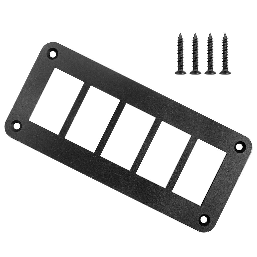 AUXBC Einweg-Panel-Halterung, 1 Satz Schwarzes Aluminium Wippschalter-Gehäusehalterung Geeignet für Autos, LKW, Schiffe, Wohnmobile