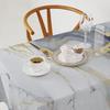White Grey Gold Marble Texture Rectangle Tablecloth Holiday Party Decor Modern Abstract Geometric Texture Table Cloth Home Decor