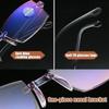 Vintage Reading Glasses Anti Blue Light Blocking Rimless Women Men Square Frameless Presbyopic Glasses Diopters +1.5 2 2.5 4.0