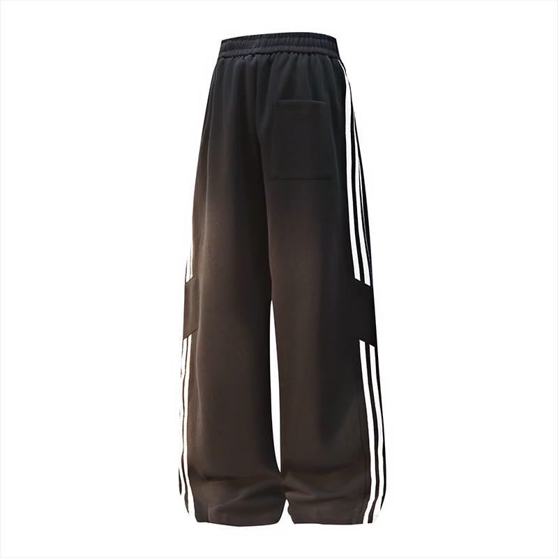 Langsha Women's Casual Striped Wide-Leg Sporty Joggers