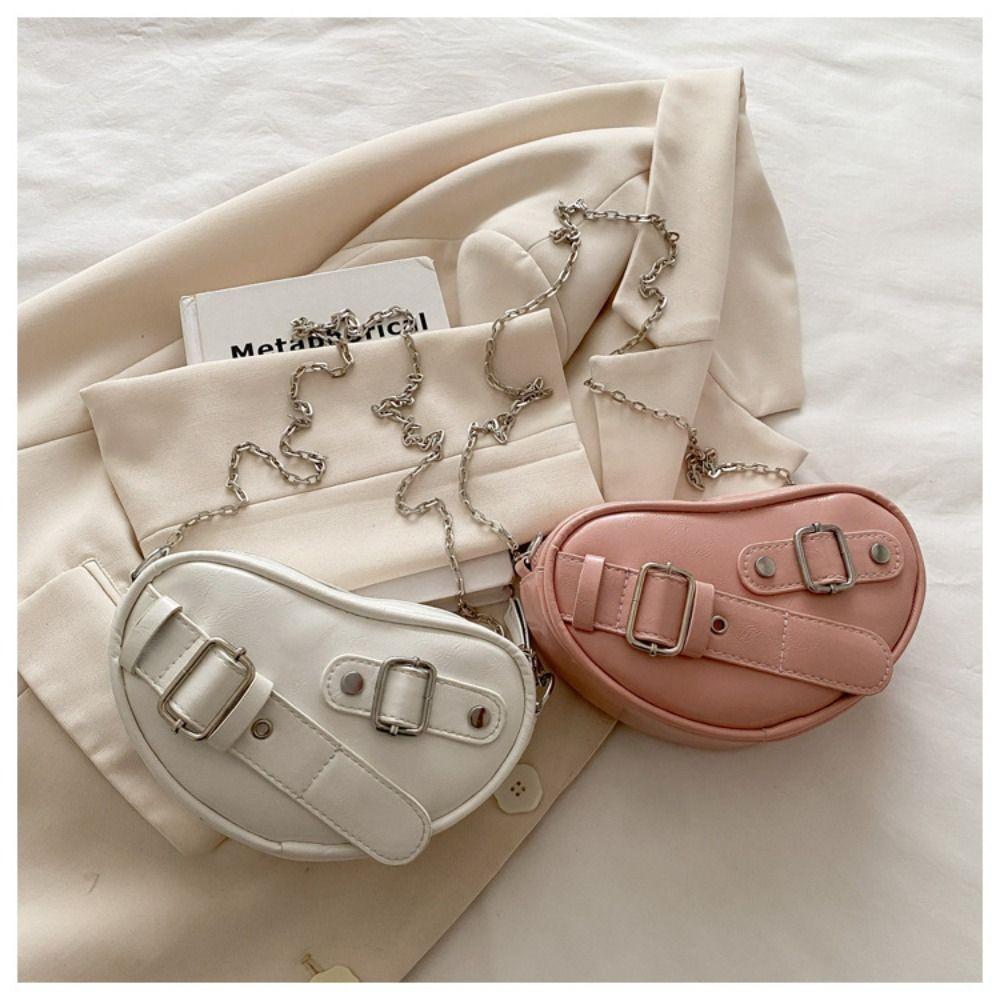 Designer Heart Shoulder Bag Y2k PU Leather Bag Trendy Heart Cross Bag  for Ladies/Girls