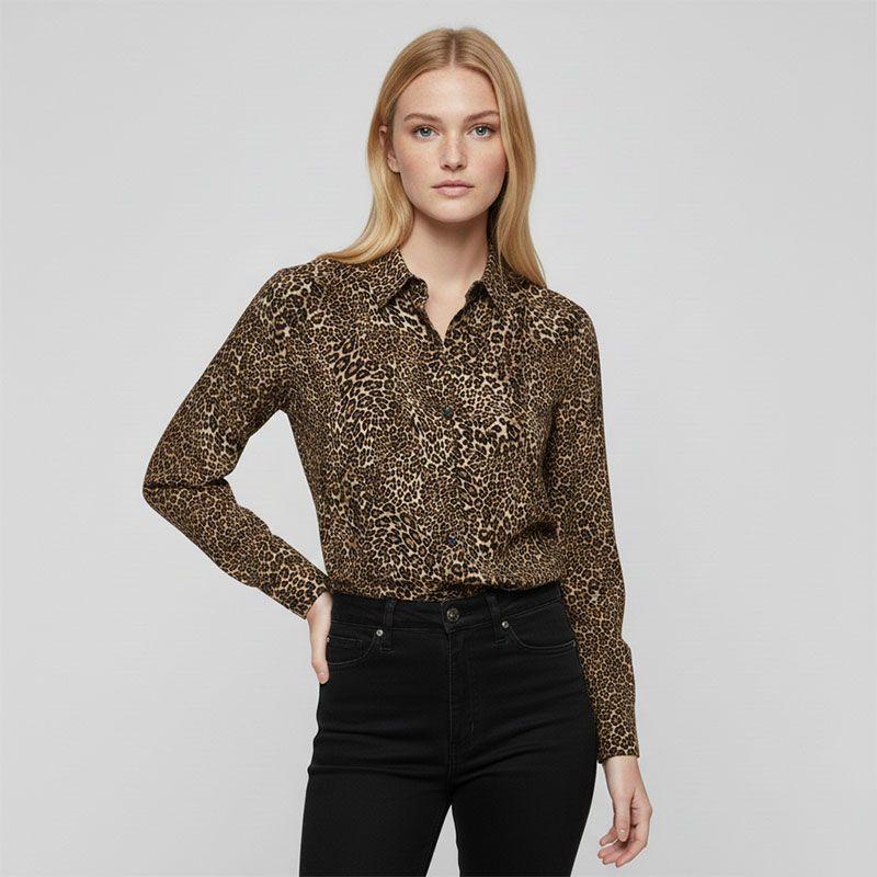 Sierra Shirt Leopard Print Regular Woman ONLY