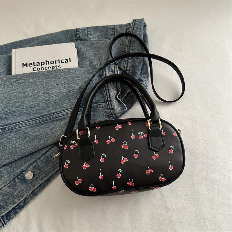 2025 Summer New Cherry Portable Fashion Bag Handbag Large Capacity Cute Commuter Shoulder Pillow Bag