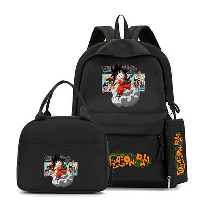 3Pcs/set Anime Dragon Ball Backpack with Lunch Bag for Girl Boy Back To School Bookbag Schoolbag Men Women Travel Bag Mochila