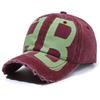 Hat Old Washed Ripped Female Cap Double B Printed Letter Visor Men's Baseball Cap
