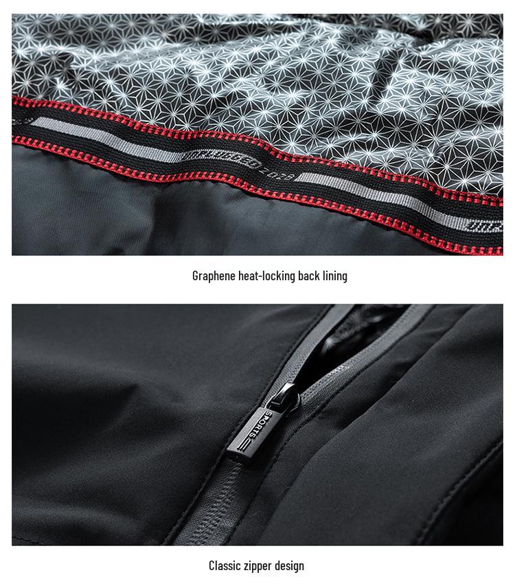 Men's Business Casual Down Jacket with Detachable Hood - Graphene Insulated, Thick Padded Cotton Coat for Winter