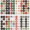 10 Sheets Set Numbered Stickers Christmas Countdown Calendar Stickers Waterproof Adhesive Irregular Gift Sealing Stickers