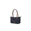 New Lee PU, Textile Mixture Tote Handbag, Shoulder Bag Women's Dark Blue & Brown/Light Blue & White LE250248M