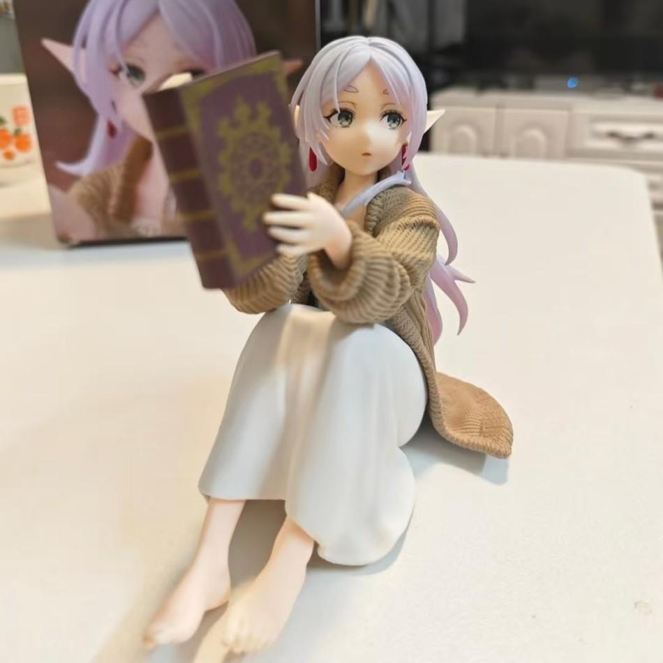 New   frieren beyond the end of the journey anime figure frieren reading action collectible pvc models  statue  gifts